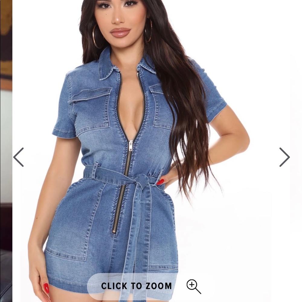 Epic Babe Denim Romper - Fashion nova